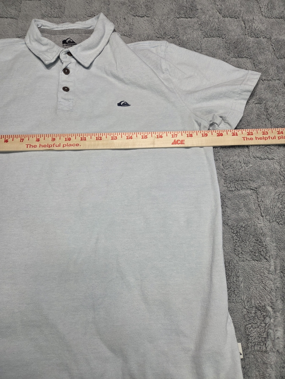 Quiksilver Men's Light Blue Polo Shirt with Button Placket - Picture 3 of 11